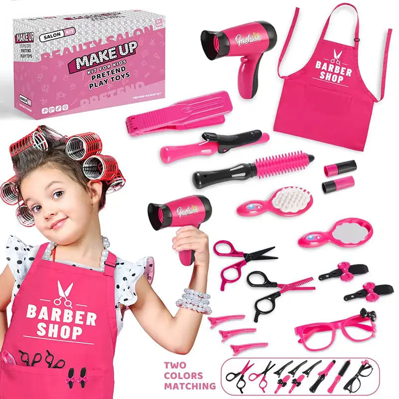 17pcs Girls Beauty Salon Set – Pretend Play Makeup Kit for Kids