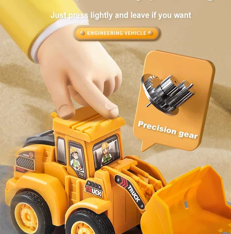Engineering Vehicle Toy Set – Excavator & Bulldozer Press Sliding Model