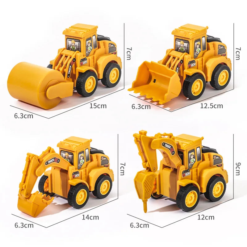 Engineering Vehicle Toy Set – Excavator & Bulldozer Press Sliding Model