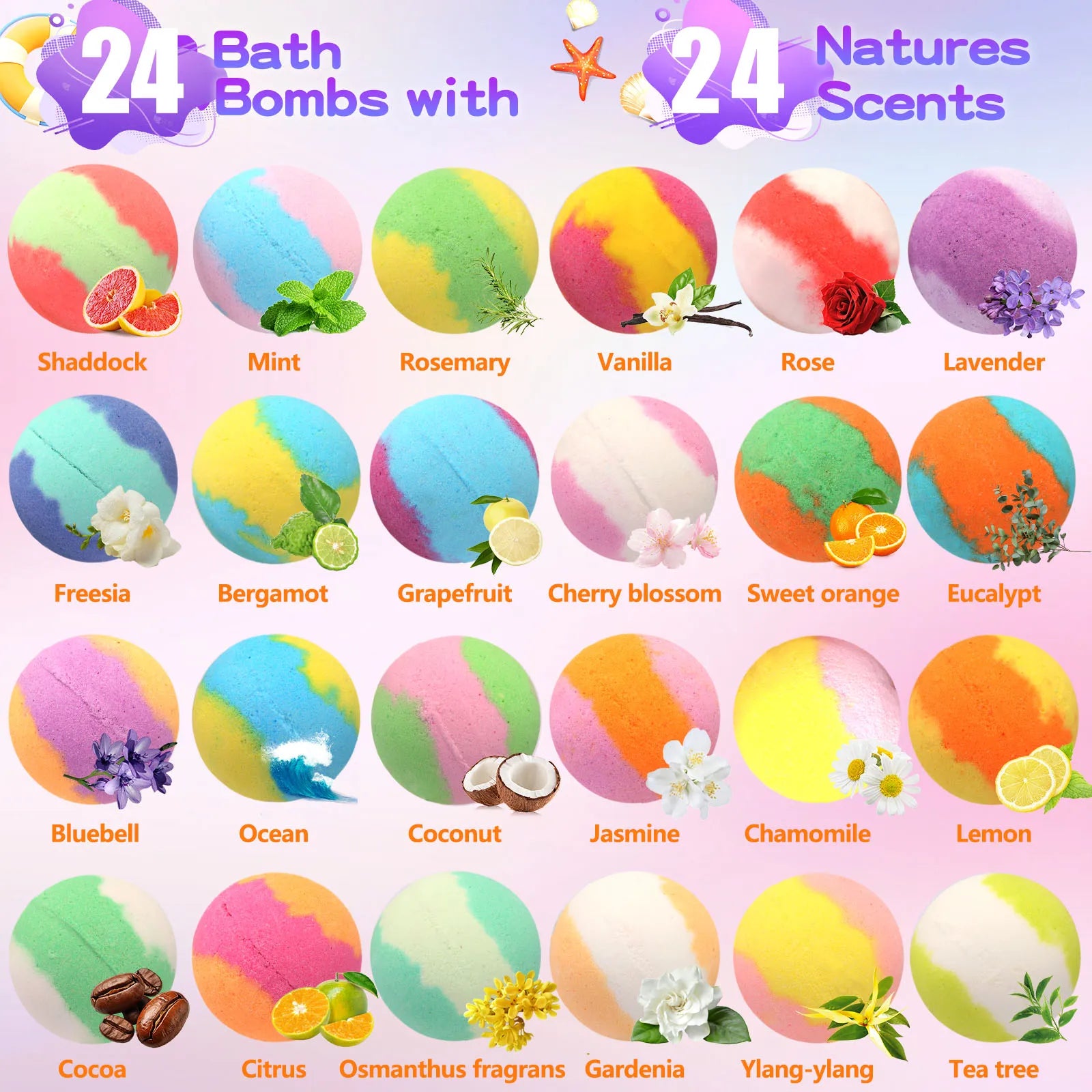 24-Pack Kids Surprise Bath Bombs