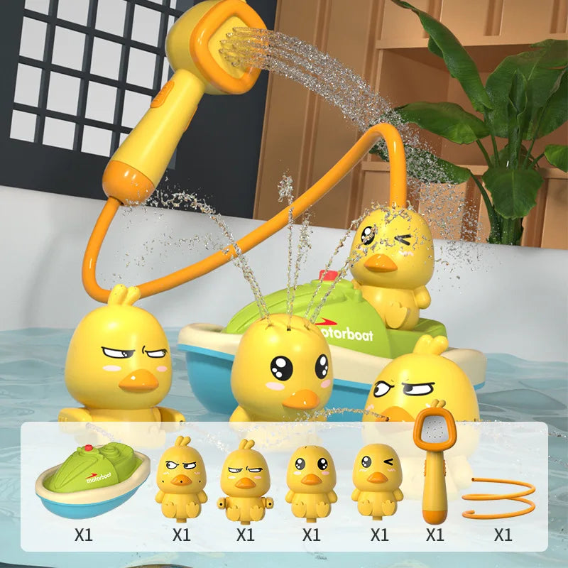 Baby Duck Flower Water Spray Bath Toy (1Pc)