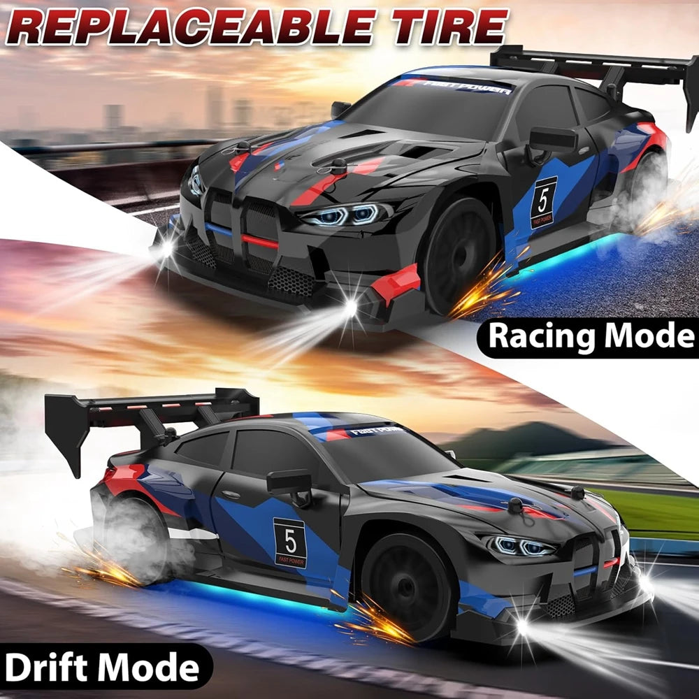4WD RC Drift Car – 1:24 High-Speed Racing Truck with LED Lights