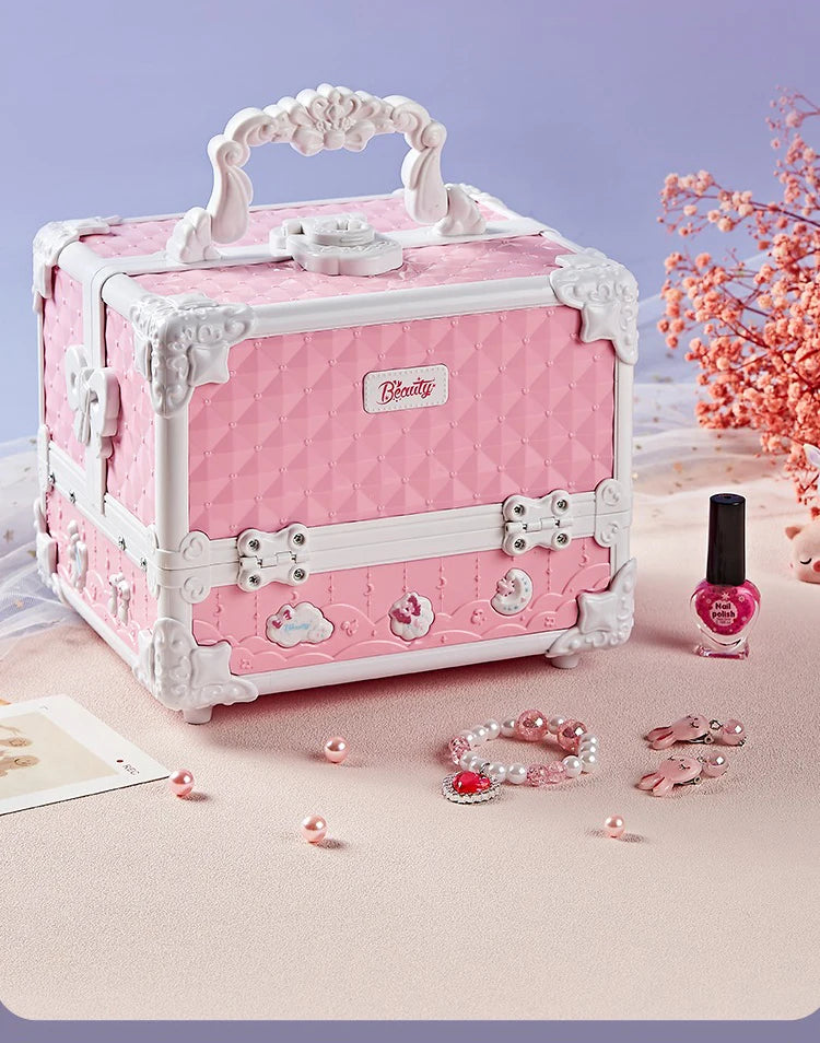 Kids Makeup Kit for Little Girls – 49-Piece Washable Makeup Set with Cosmetic Case