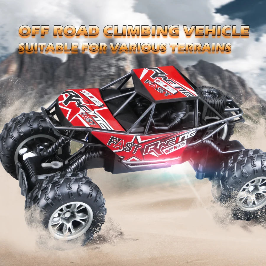4-Way RC Off-Road Climbing Car – Remote Control Truck with LED Lights