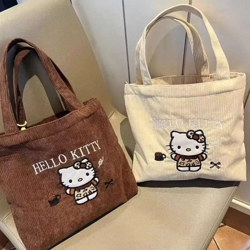Cute Hello Kitty Corduroy Shoulder Bag