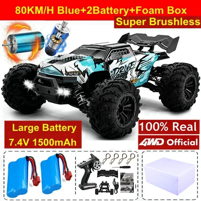 4WD 1:16 High-Speed RC Off-Road Drift Racing Truck – Brushless & Brushed Options