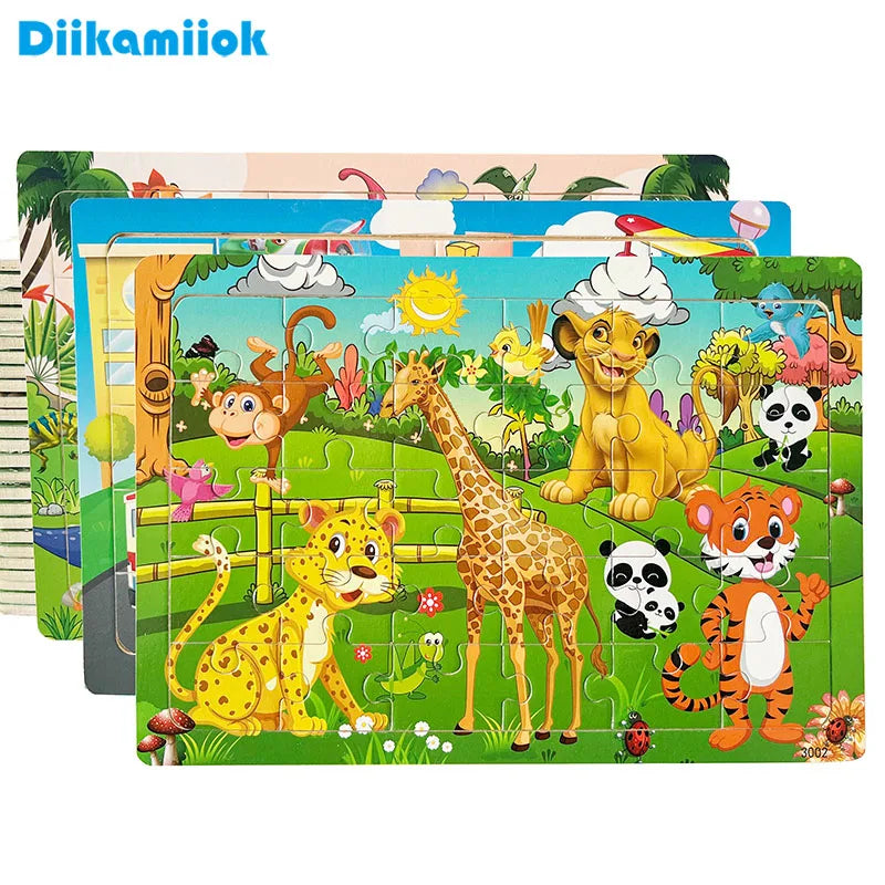 Cartoon Animal & Vehicle Puzzle