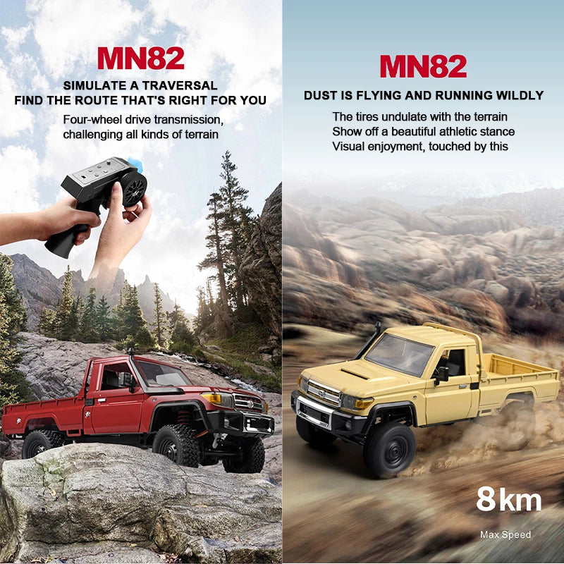 ZWN MN82 / MN82S 1:12 Full-Scale RC Pickup Truck – 4WD Off-Road Climbing Car