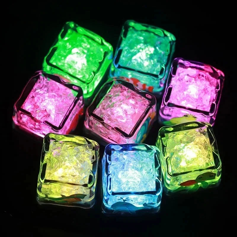 Glowing Flashing Ice Cube Bath Toys (6/12Pc Set)